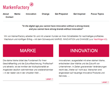 Tablet Screenshot of markenfactory.com